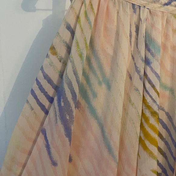 Free People True To You Maxi Skirt Sheer Striped High Waist L - Picture 4 of 15